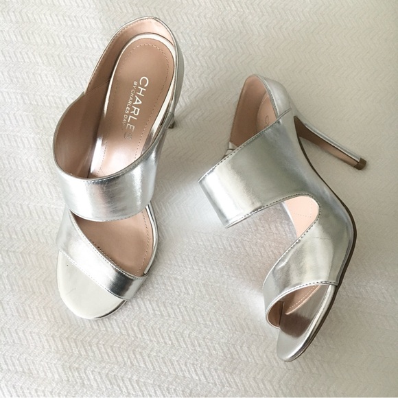 Charles David Shoes - Charles David Silver Romi Heels